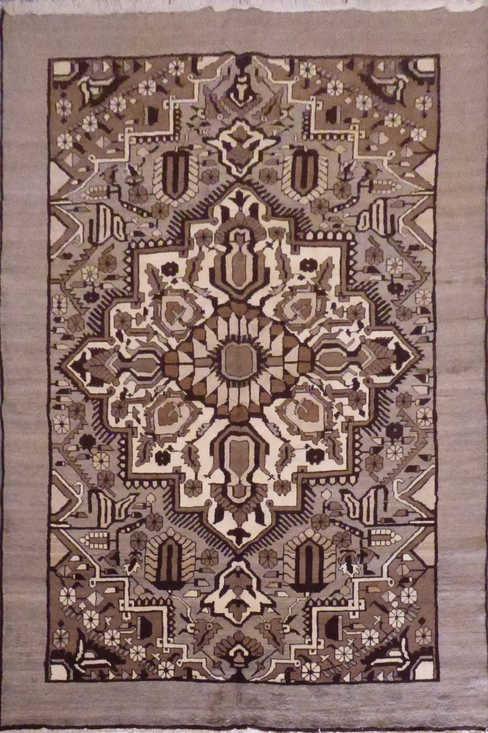 One Of The Kind Hand-Knotted Persian Wool Rug _ Luxurious Vintage Design, 10' x 6'9", Artisan Crafted